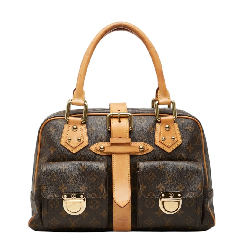 ルイ ヴィトン モノグラム マンハッタンGM ハンドバッグ M40025 ブラウン PVC レザー レディース LOUIS VUITTON 中古