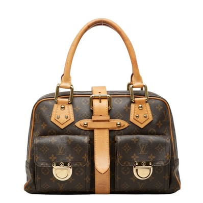 ルイ ヴィトン モノグラム マンハッタンGM ハンドバッグ M40025 ブラウン PVC レザー レディース LOUIS VUITTON 中古
