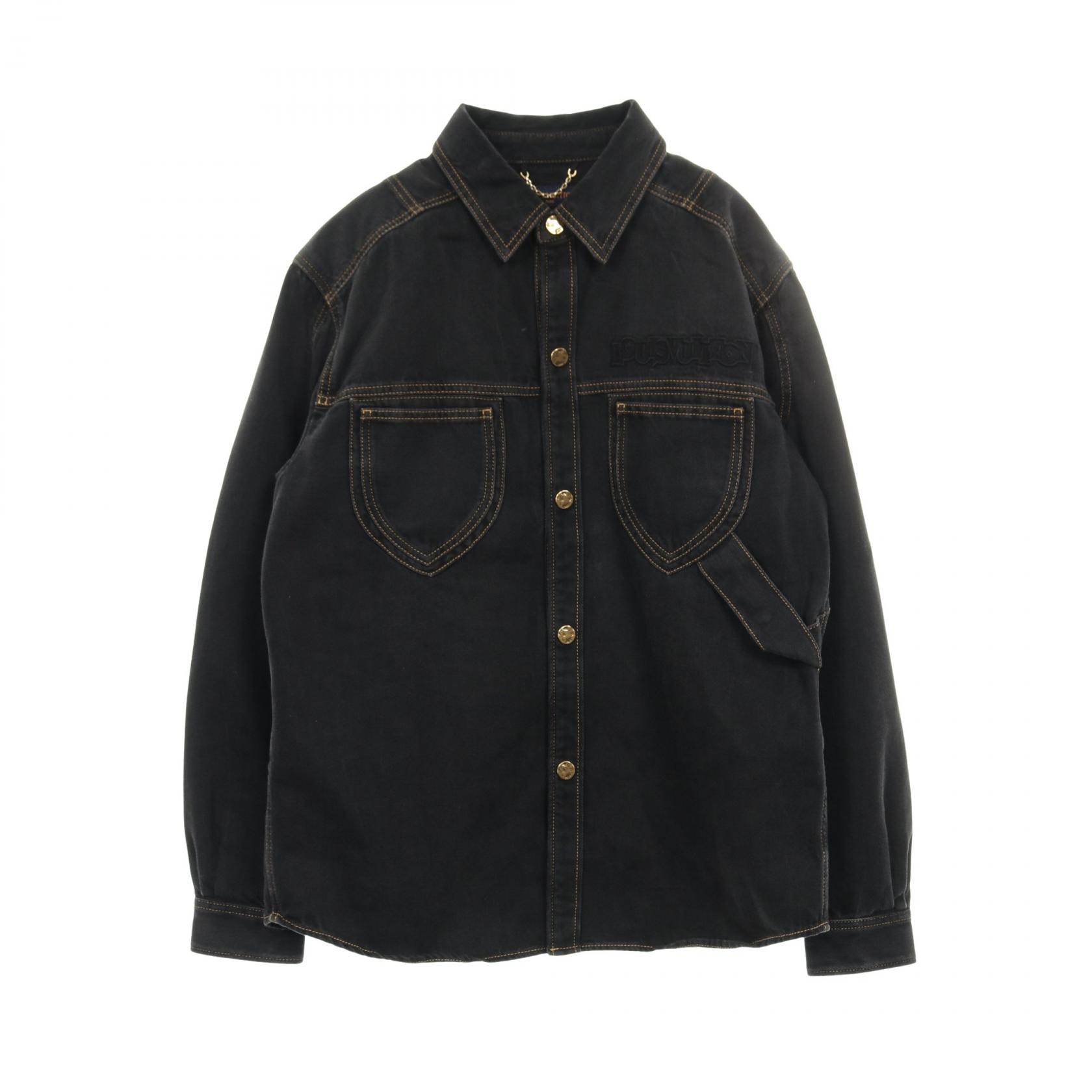 ルイ・ヴィトン LOUIS VUITTON デニムジャケット 衣料品 アウター コットン メンズ ブラック系 HOS12W 【中古】