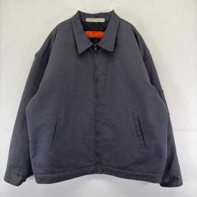 古着 レッドキャップ RED KAP ジャケット フルジップ キルティングライナー 大きいサイズ ワーク 作業着 2XL グレー 無地 メンズ
