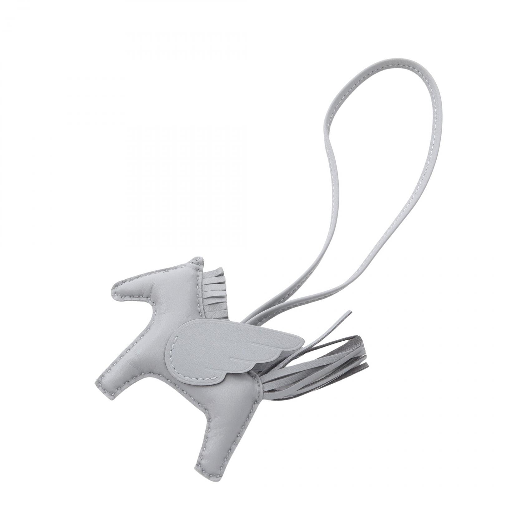 エルメス HERMES ロデオペガサスPM グリパンタン チャーム アクセサリー レザー アニョーミロ ヴォースイフト K刻印(2025年製造) レディース グレー系 【中古】