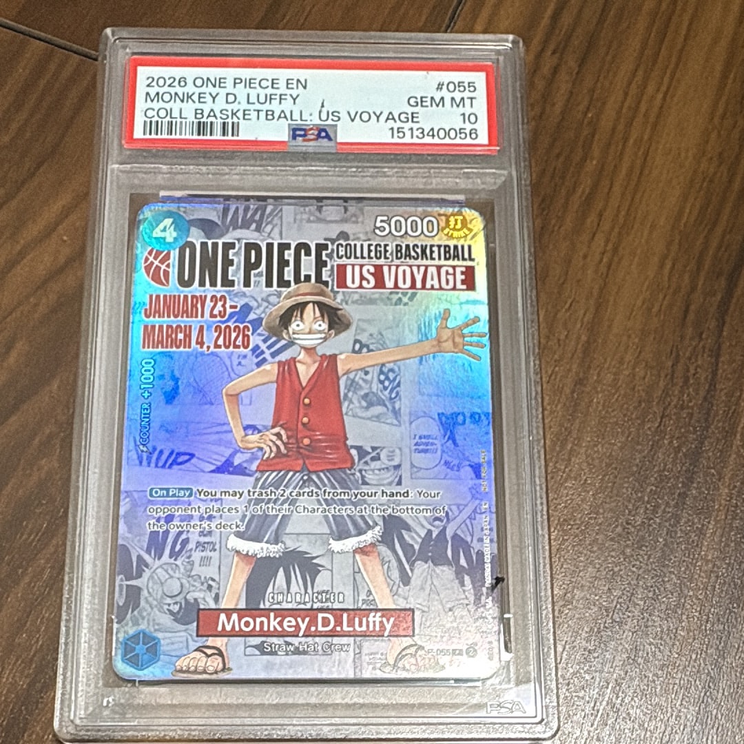 モンキー・D・ルフィ:P (開封済) [P-055]【英語版】(プロモーションカード「ワンピース カレッジ バスケットボール:USボヤージュ」)