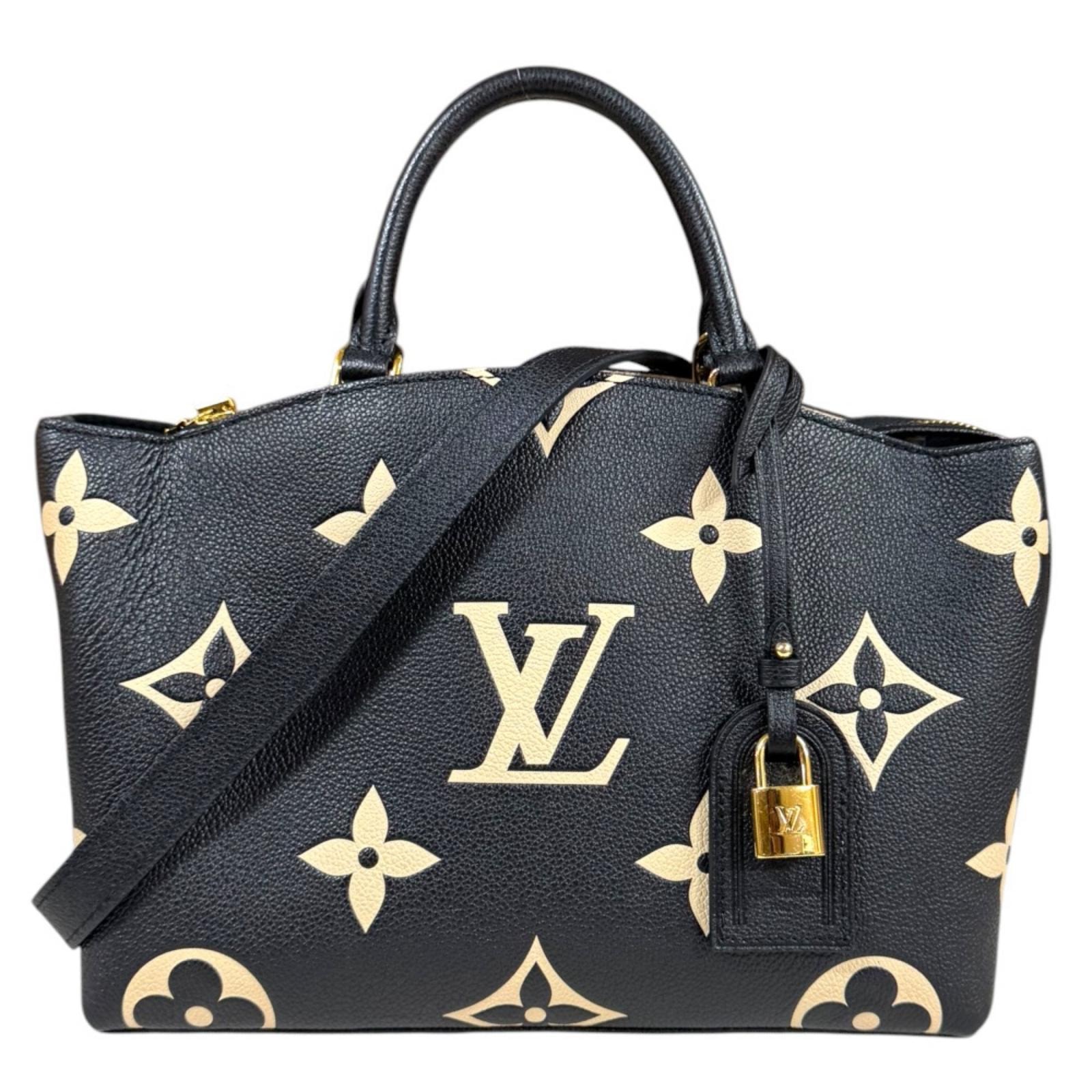 ルイヴィトン プティパレPM バイカラーモノグラムアンプラント ショルダーバッグ M58913 ブラック レディース LOUIS VUITTON  中古