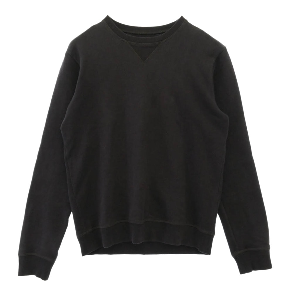 MAISON MARGIELA メゾンマルジェラ 15AW S50GU0026 スエードレザー エルボーパッチ クルーネックスウェットトレーナー 46 チャコール系【中古】