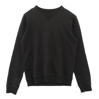 MAISON MARGIELA メゾンマルジェラ 15AW S50GU0026 スエードレザー エルボーパッチ クルーネックスウェットトレーナー 46 チャコール系【中古】