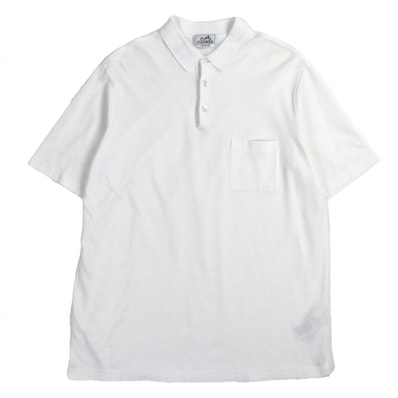 極美品 エルメス 半袖ポロシャツ ホワイト メンズ XXL