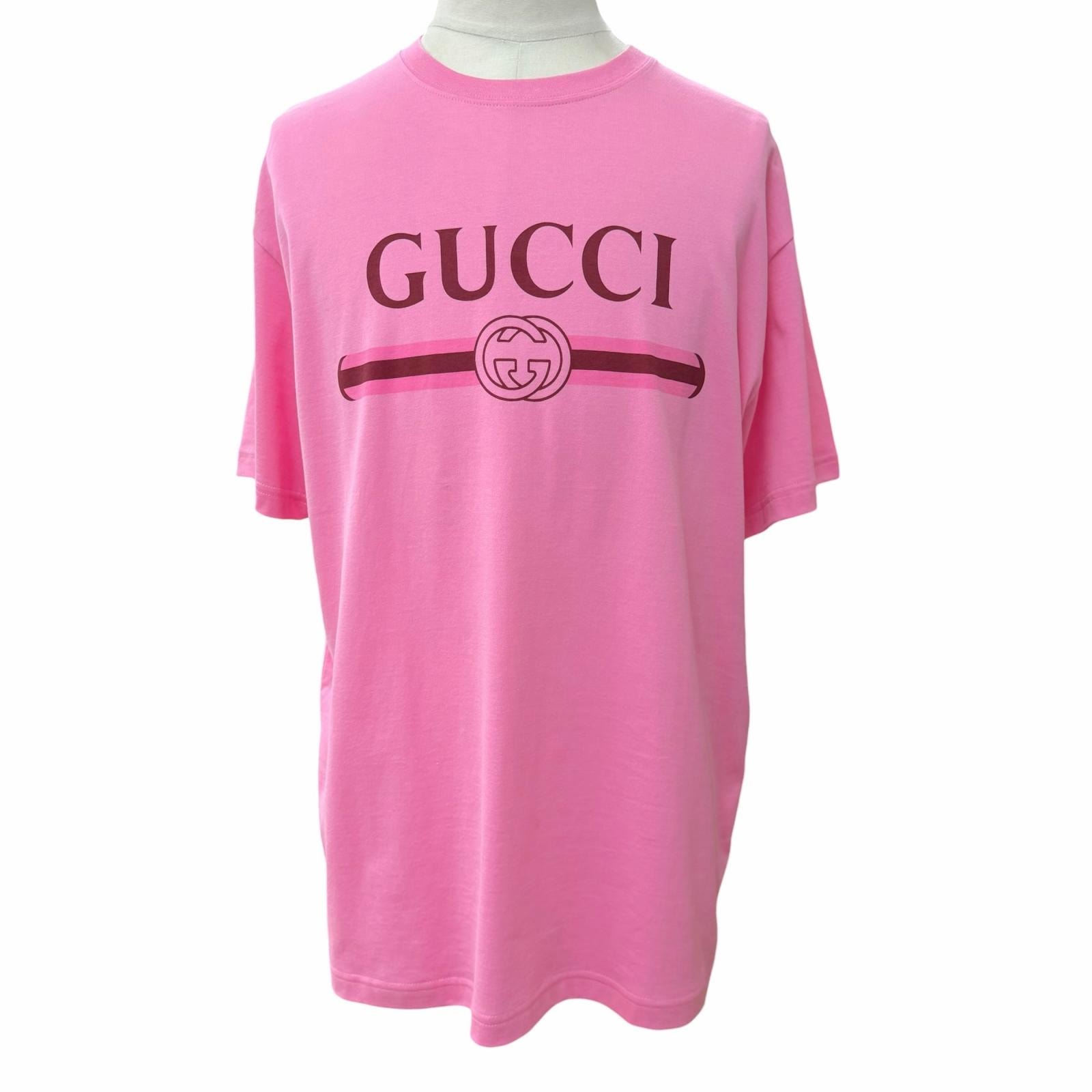 未使用品 グッチ 半袖Tシャツ インターロッキングG ピンク 796395