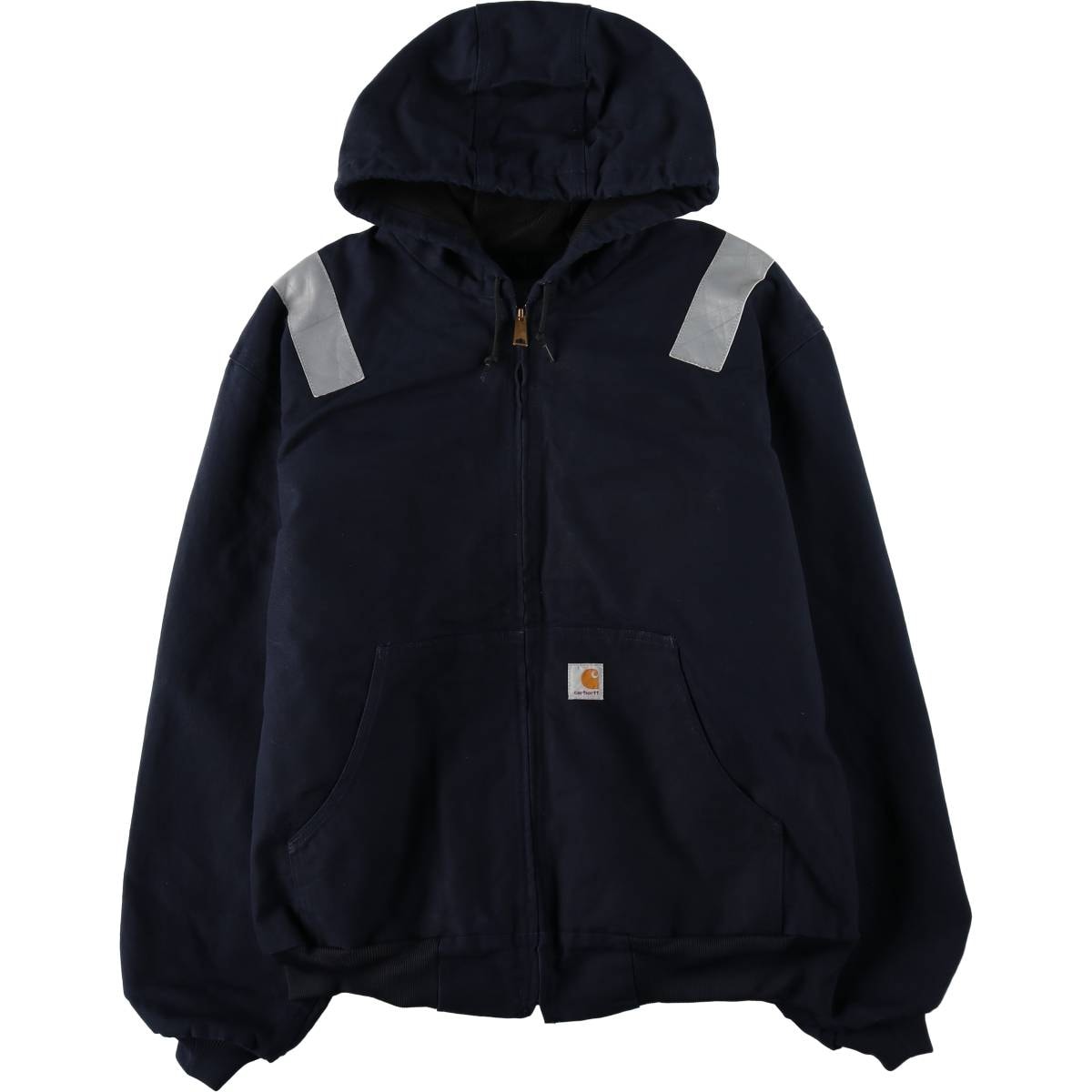 古着 カーハート Carhartt アクティブジャケット リフレクター付き ダックフルジップパーカー USA製 メンズXL相当/eaa645767