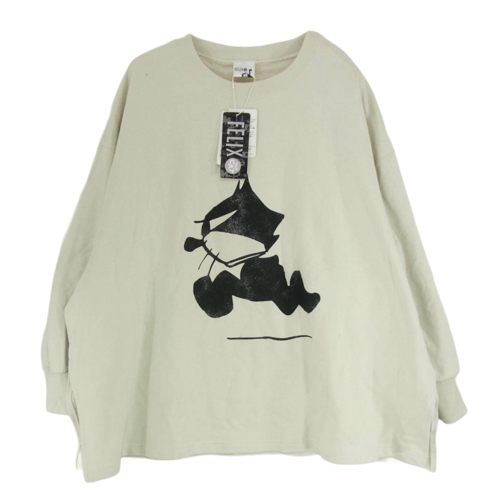 JOURNAL STANDARD ジャーナルスタンダード スウェット 20-070-462-9000-3-0 relume レリューム ×  FELIX THE CAT フィリックス・ザ・キャット クルーネック スリット スウェット【新古品】【未使用】【中古】