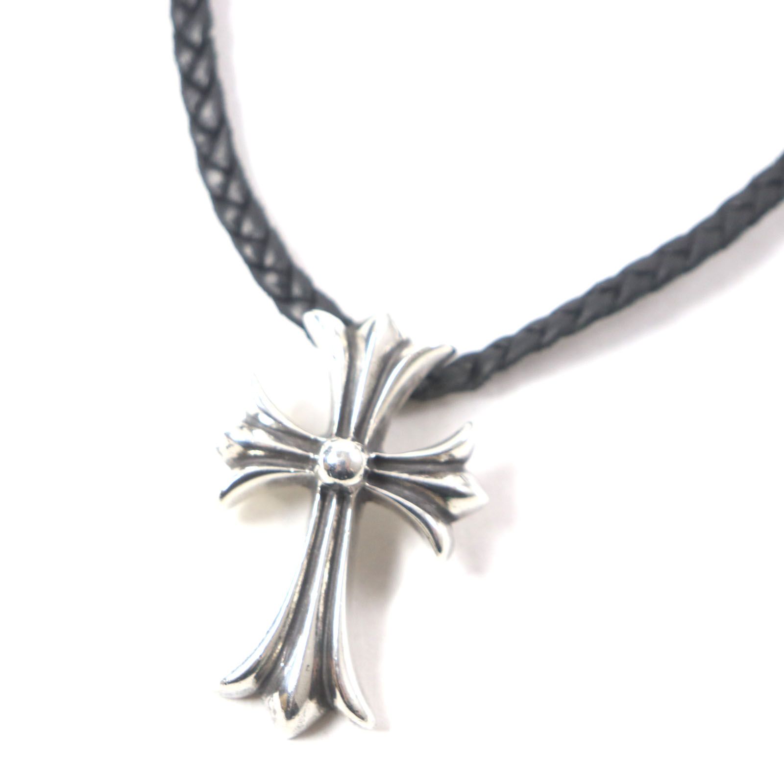 クロムハーツ ネックレス スモールCHクロス レザーブレイド Wボロチップ