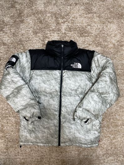 Supreme x The North Face Nuptse Jacket "White Paper Print"