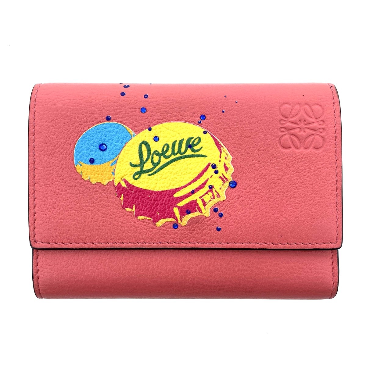 未使用✨ロエベ　アナグラム　バーティカル　トライフォールド ウォレット　レザー 使用わずか ロエベ LOEWE アナグラム バーティカルウォレット スモール