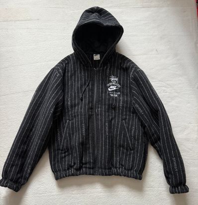 Stussy x Nike Striped Wool Jacket "Black"