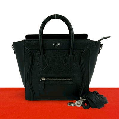 CELINE セリーヌ ラゲージ ナノショッパー レザー ショルダーバッグ ブラック
30834