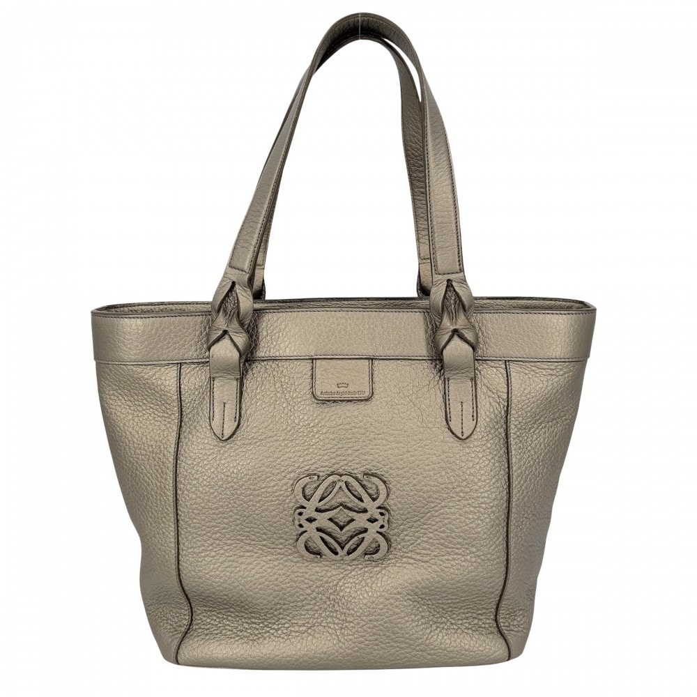 LOEWE ロエベ ハンドバッグ アナグラム フスタ トートバッグ 肩掛け レザー    ゴールド シルバー金具 レディース【中古品】