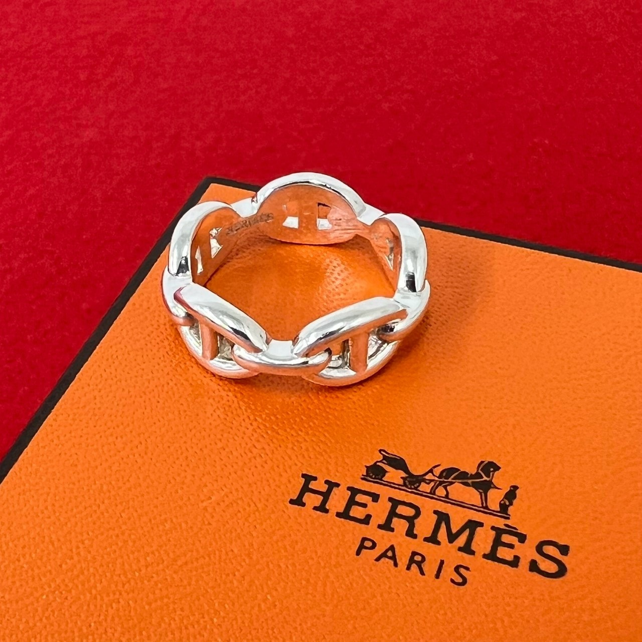 HERMES エルメス シェーヌダンクル アンシェネ PM リング シルバー925 リング・指輪 14号 シルバー
 22770