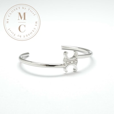 セリーヌ CELINE ブレスレット バングル カフ シルバー トリオンフ アシンメトリック カフ
