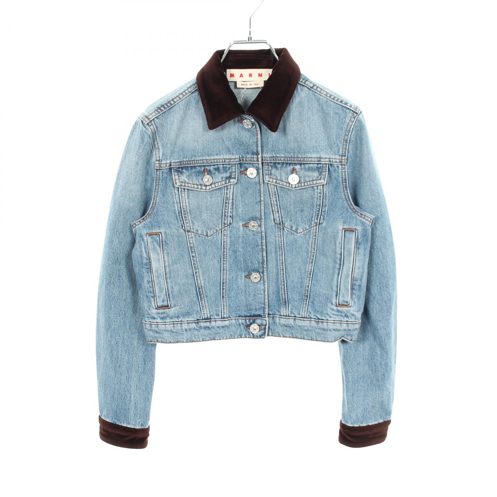 マルニ MARNI デニムジャケット 衣料品 アウター コットン レディース ブルー系 / ブラウン系 JKJD0392SQ 【中古】