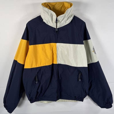 古着 ノーティカ NAUTICA リバーシブルジャケット コンペティション ブルゾン フルジップ M ネイビー マルチカラー メンズ