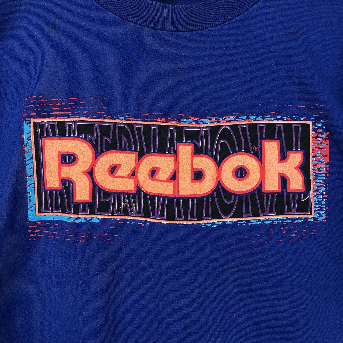 D (傷や汚れあり)】古着 90年代 リーボック Reebok ロゴプリントT