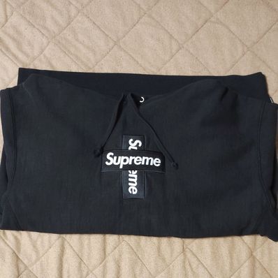 Supreme Cross Box Logo Hooded Sweatshirt "Black"