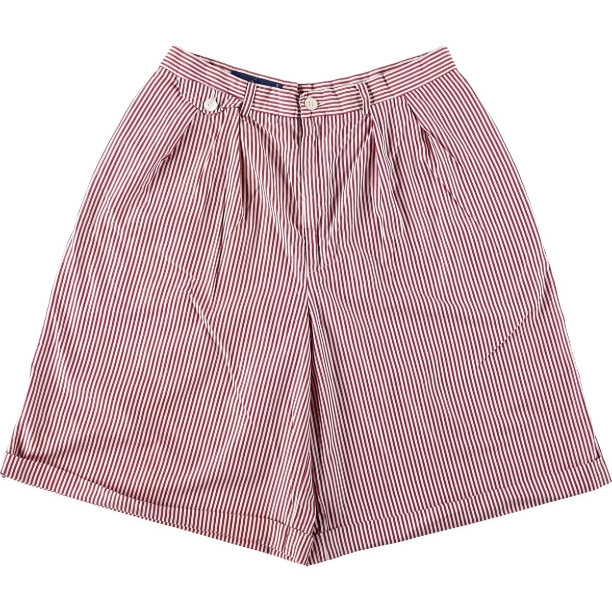 古着 ラルフローレン Ralph Lauren ストライプ柄 ツータック コットンショーツ ハーフパンツ レディースL(w29)相当/eaa670807