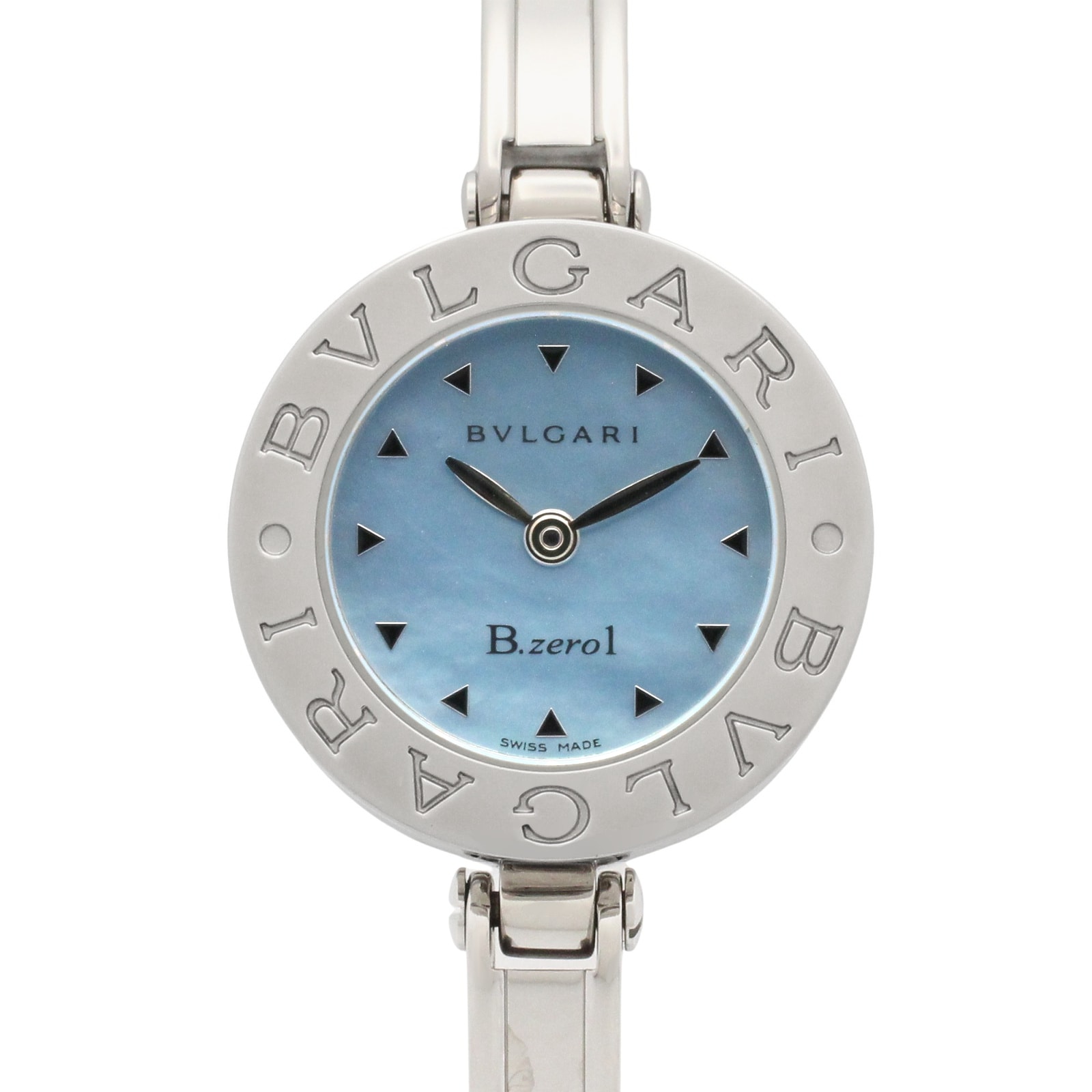 ブルガリ BVLGARI B-zero1 腕時計 時計 ステンレススチール レディース ブルー系 ブルーシェル BZ22S 【中古】