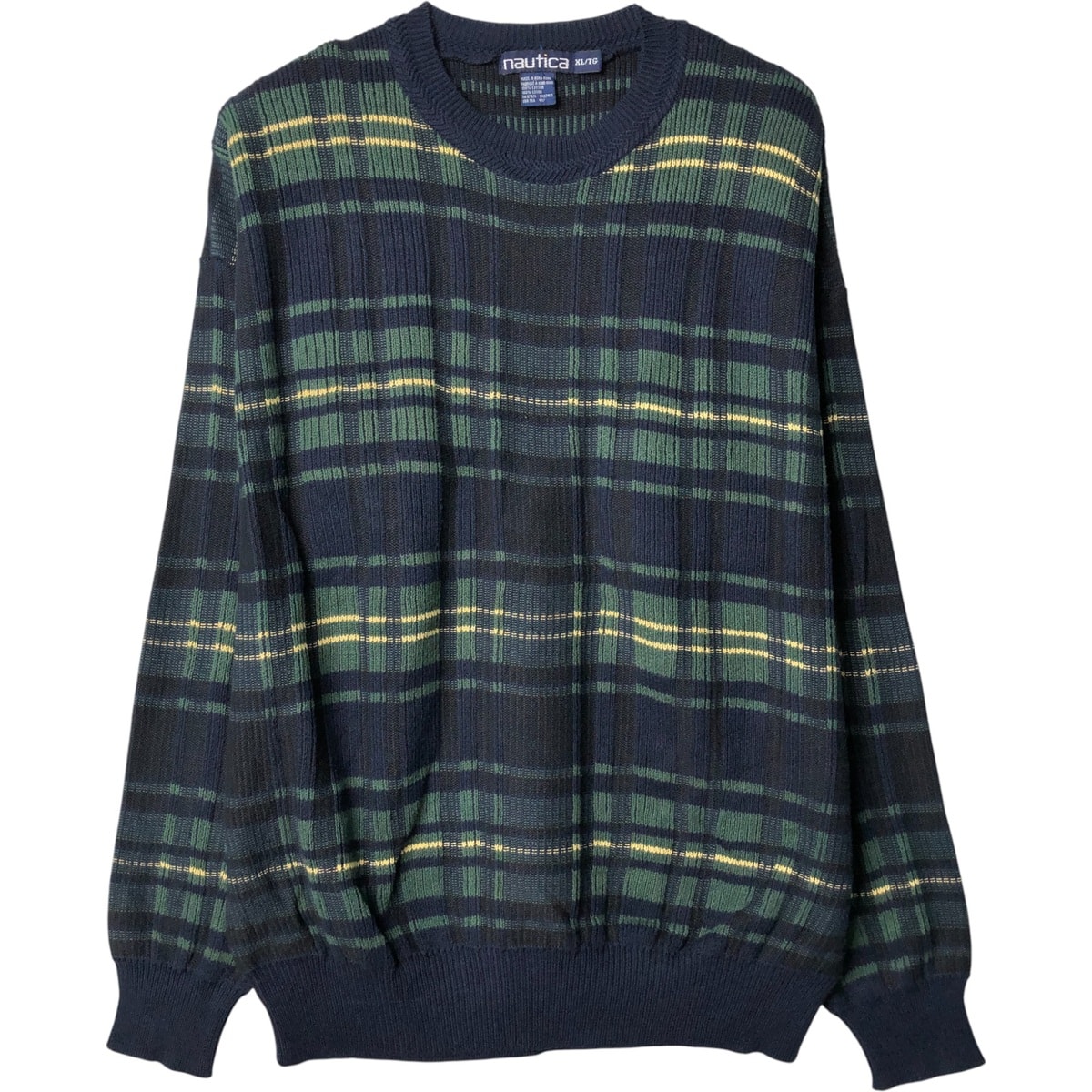 古着 90年代 ノーティカ NAUTICA チェック柄 コットンニットセーター メンズXL相当 ヴィンテージ/eaa583007
