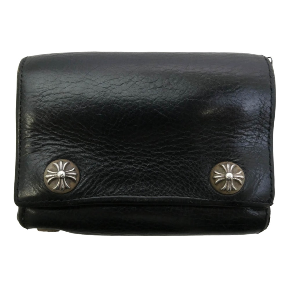 Chrome Hearts 3 Fold Leather Wallet "Black"