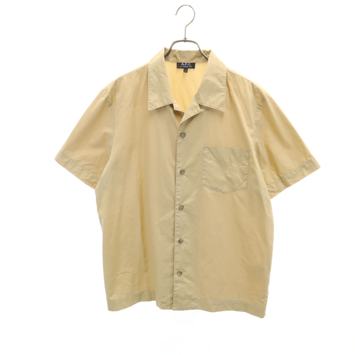 A.P.C. アーペーセー 半袖 オープンカラーシャツ L ベージュ
