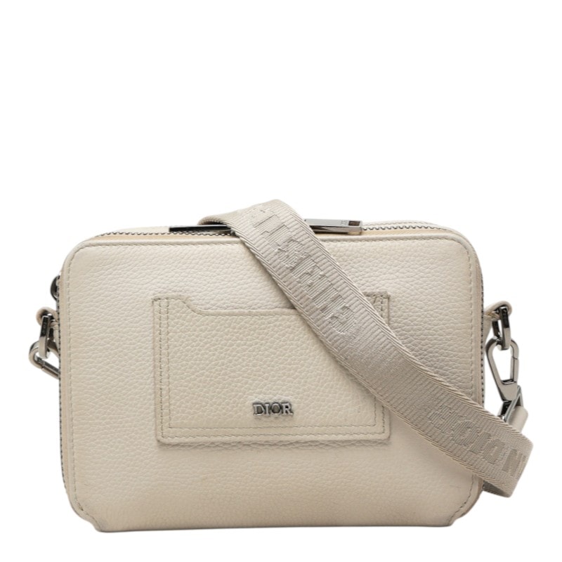 ディオール 斜め掛け ショルダーバッグ アイボリー レザー レディース Dior 中古
