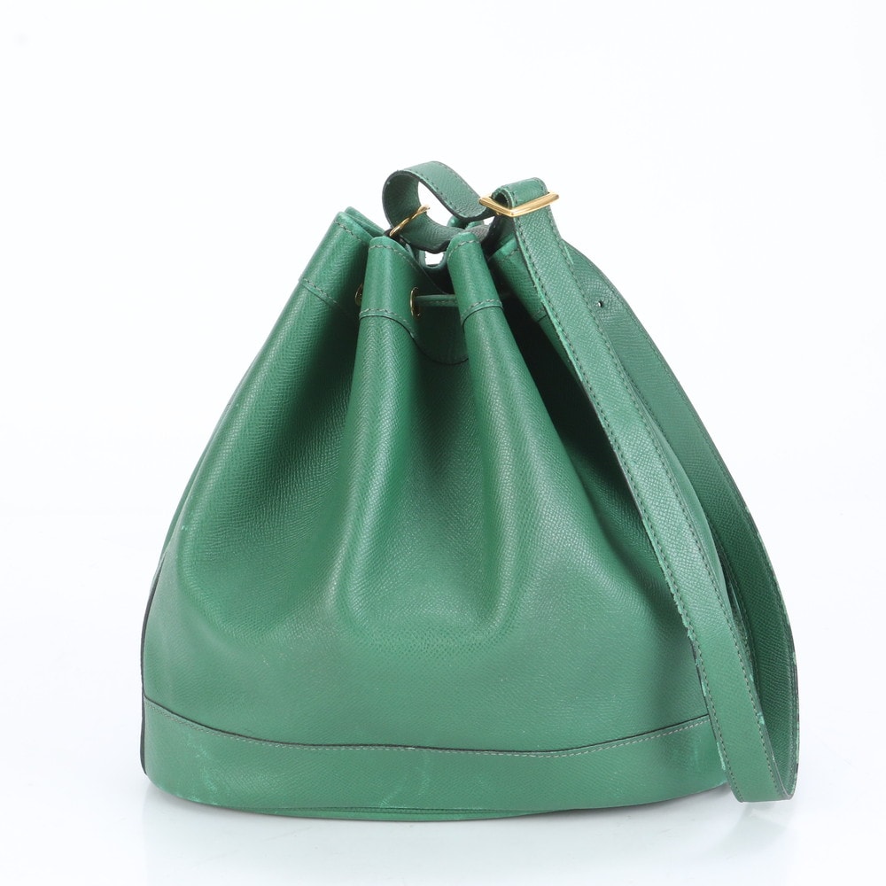 ■美品 エルメス マーケット GM グリーン 巾着ショルダーバッグ