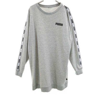 PUMA プーマ 長袖 スウェット ワンピース L グレー