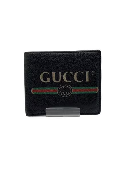 GUCCI Vintage Logo Print Coin Wallet "Black"