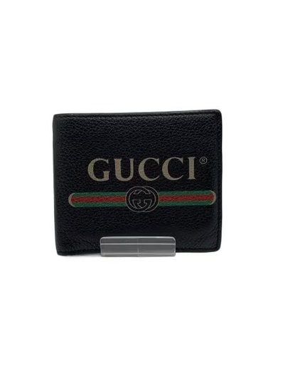 GUCCI Vintage Logo Print Coin Wallet "Black"
