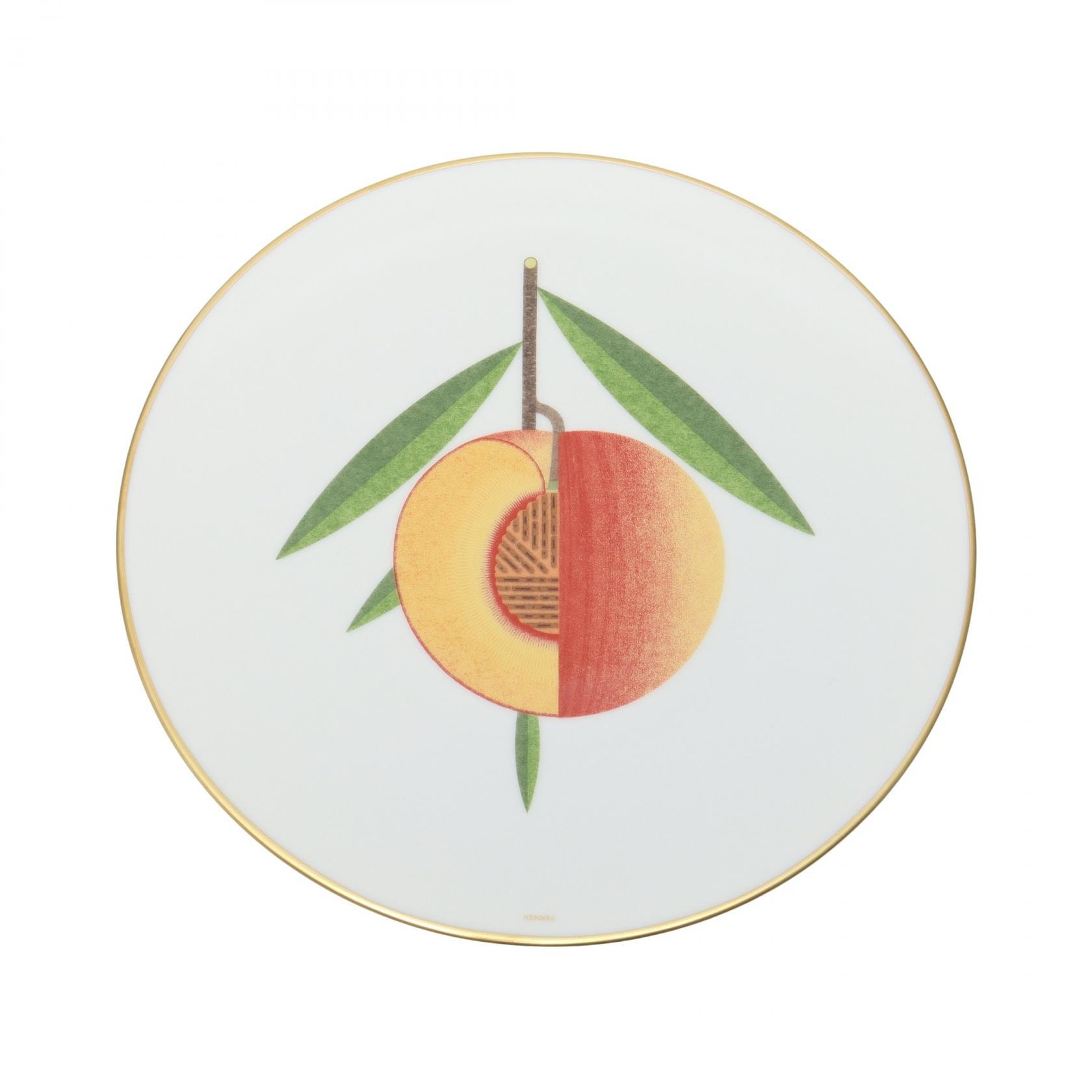 エルメス HERMES デザートプレート カオルミ ネクタリン 食器 アクセサリー ポーセリン ホワイト メンズ レディース ホワイト系 / マルチカラー 【中古】