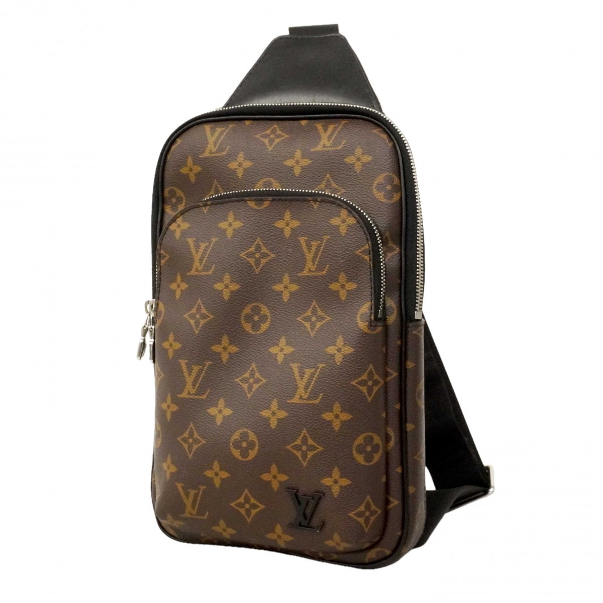 【6dc2437】ルイヴィトン ボディバッグ モノグラム・マカサー アヴェニュースリングバッグ M46327 ブラウン【中古】メンズ
