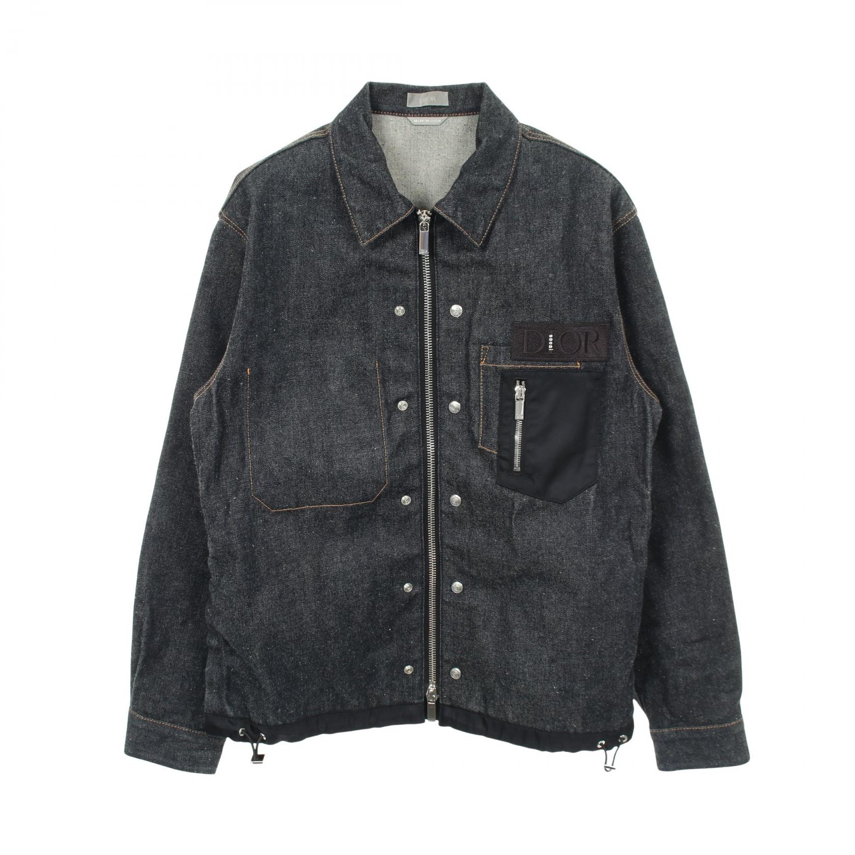 ディオール Dior Christian Dior × sacai デニムジャケット 衣料品 アウター コットン メンズ ネイビー系 213D487AY507 【中古】