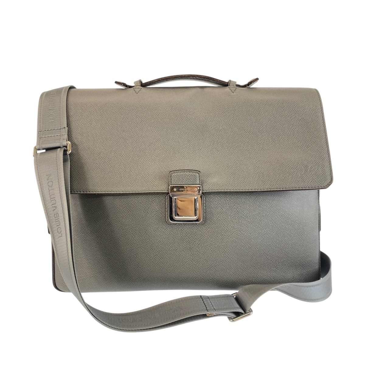 LOUIS VUITTON ルイヴィトン タイガ ヴァシリGM グレー レザー ビジネスバッグ ブリーフケース ショルダーバッグ 1-0294249 【中古】