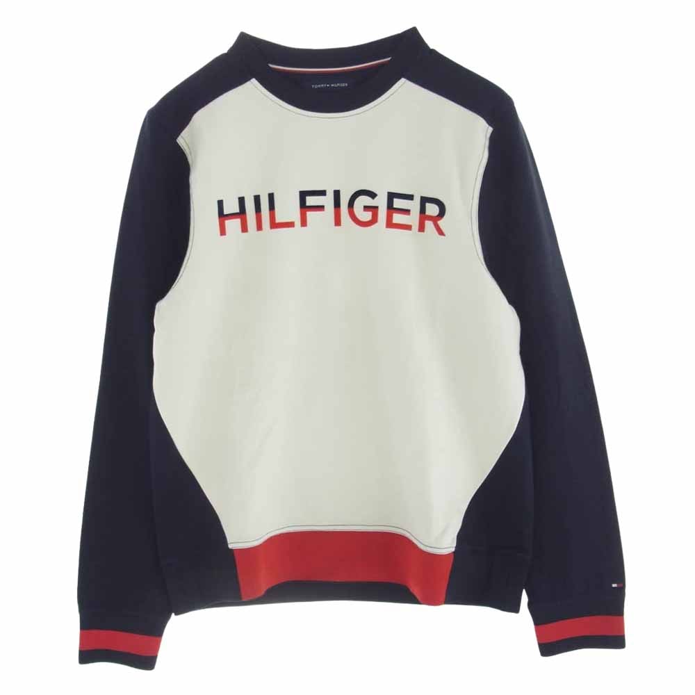 TOMMY HILFIGER トミーヒルフィガー スウェット フェルトロゴ スウェット トレーナー ホワイト系 ネイビー系 レッド系 S【中古】