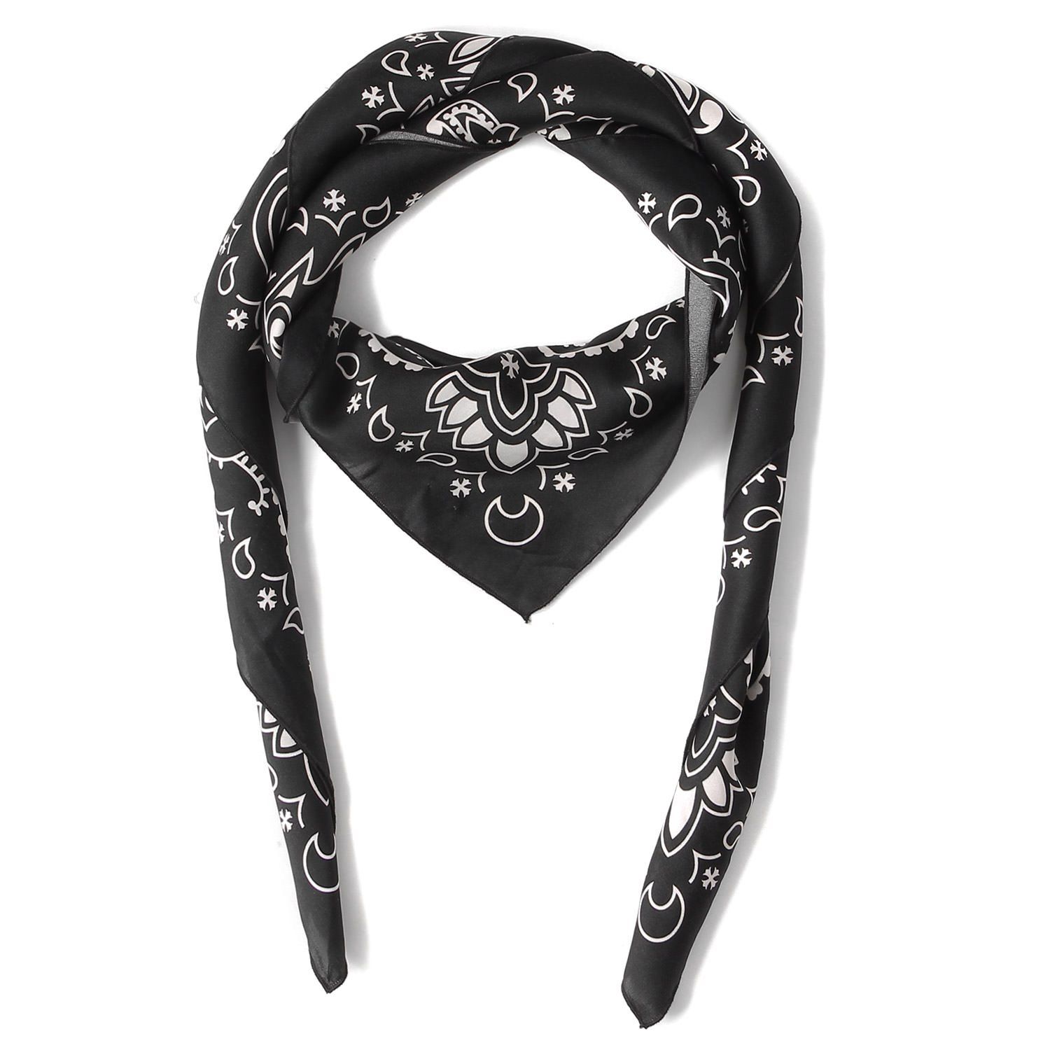 未使用 特大スカーフ CHROME HEARTS ペイズリー シルク ストール