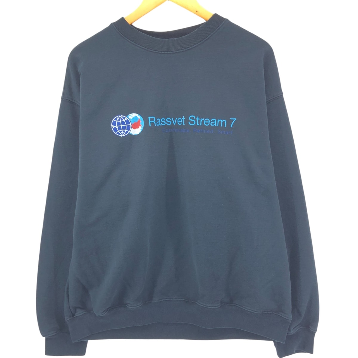 古着 ラスベート RASSVET プリントスウェットシャツ トレーナー メンズXL相当/eaa550706