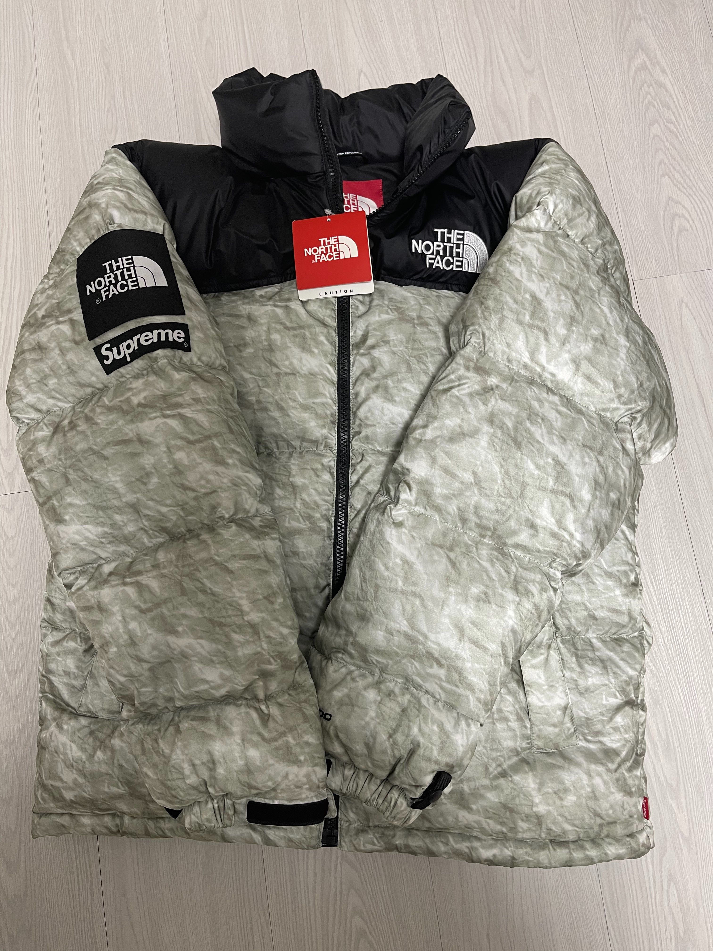 Supreme x The North Face Nuptse Jacket "White Paper Print"