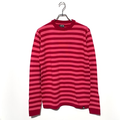 STUSSY BORDER SWEATER Pink