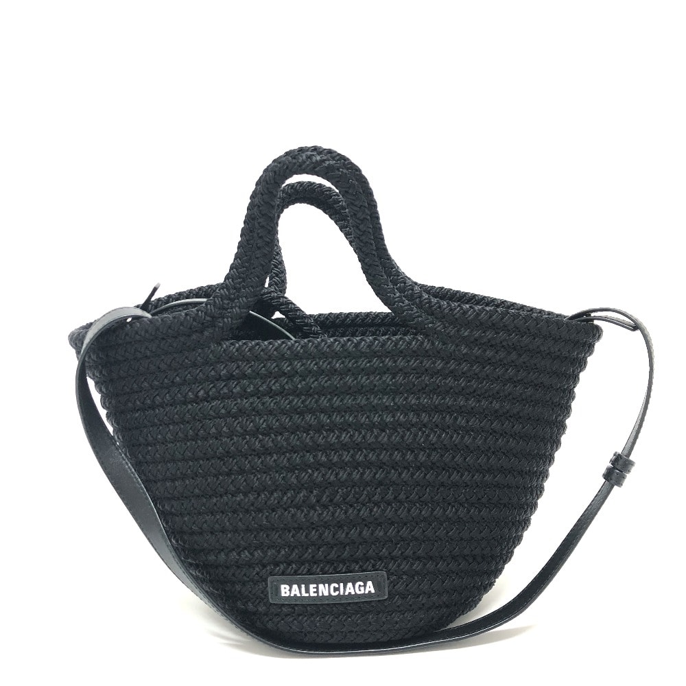バレンシアガ BALENCIAGA イビザ スモール バスケットバッグ 695612 肩掛け 斜め掛け 2WAYバッグ カバン ショルダーバッグ ナイロン ブラック