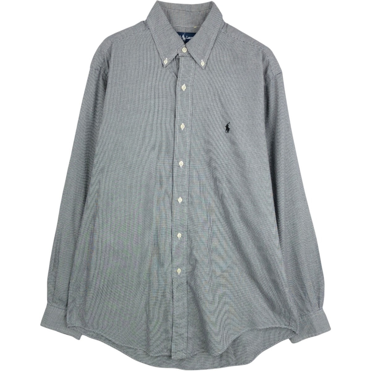 古着 ラルフローレン Ralph Lauren YARMOUTH 千鳥格子柄 長袖 ボタンダウンチェックシャツ メンズM相当/eaa662752