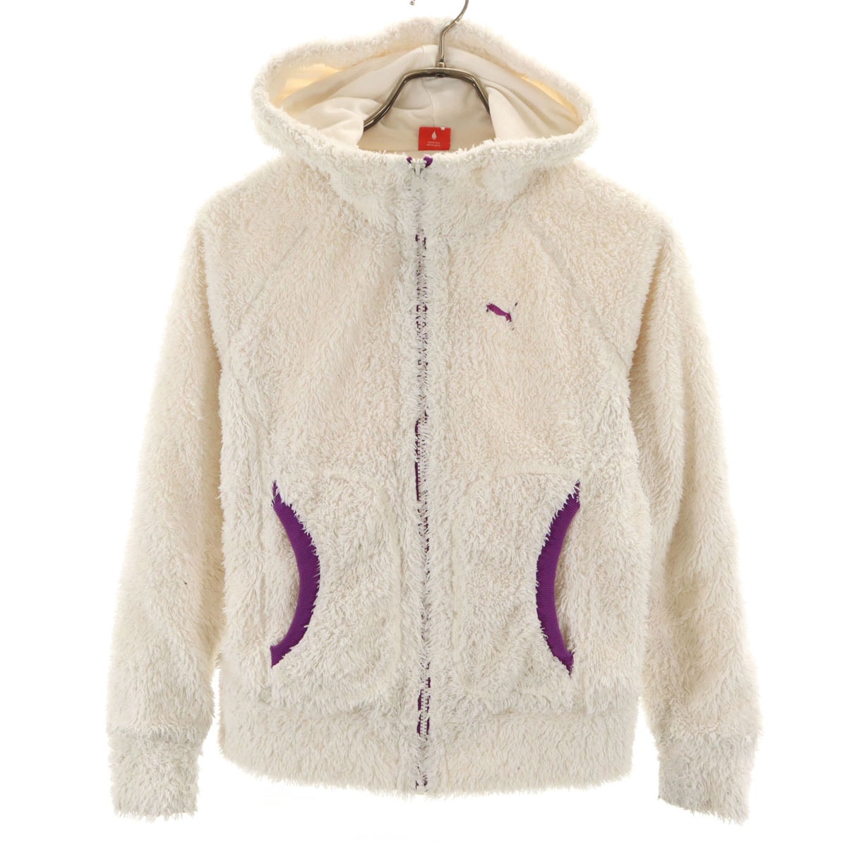 PUMA プーマ 長袖 フリース ジップパーカー M ホワイト