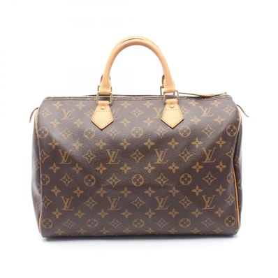 ルイ・ヴィトン LOUIS VUITTON スピーディ35 モノグラム ハンドバッグ バッグ PVCコーティングキャンバス レザー レディース ブラウン系 M41524 【中古】