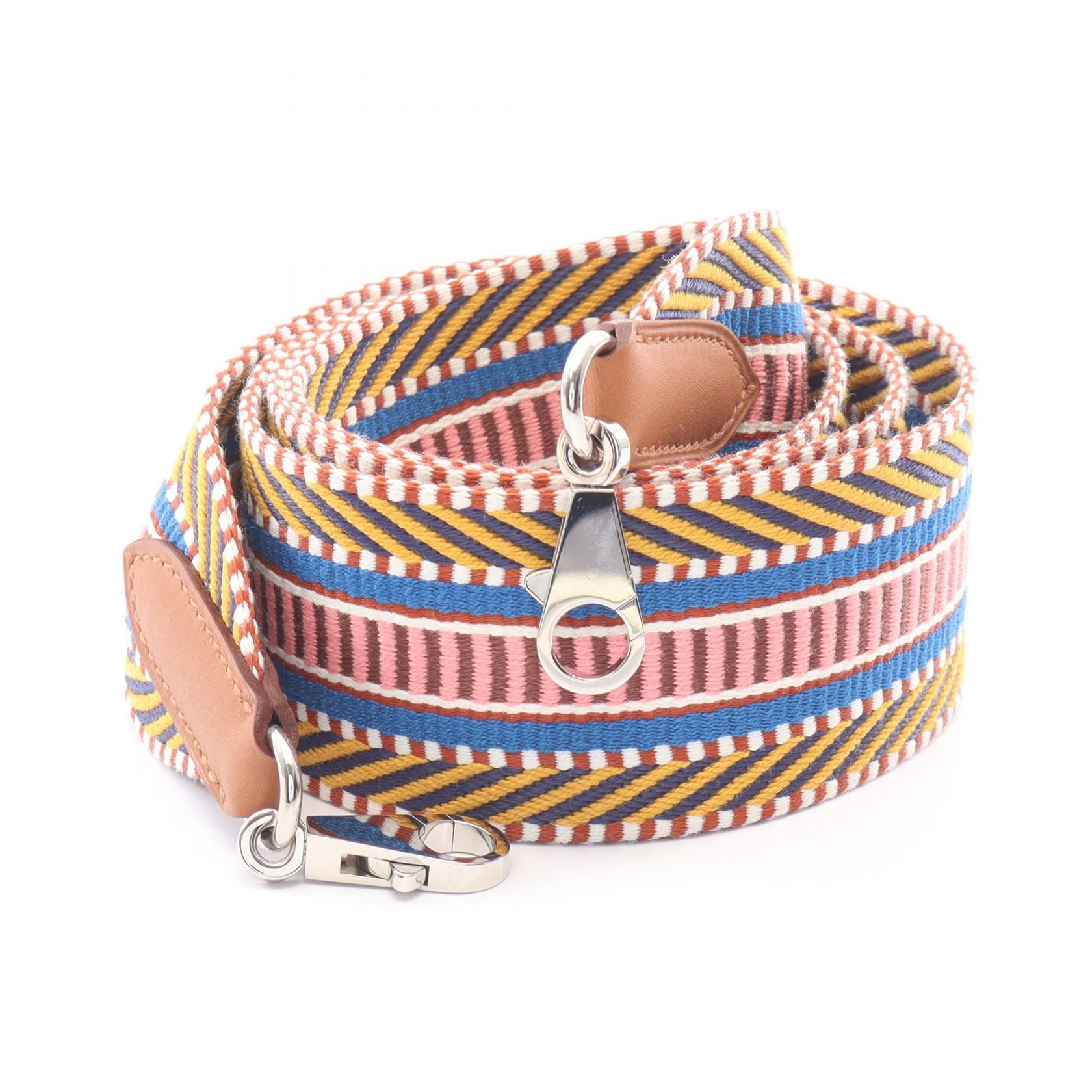エルメス HERMES バンドリエール サングル カヴァル ジョーヌアンブル ローズエテ ゴールド ショルダーストラップ アクセサリー キャンバス レザー ヴォースイフト トワル D刻印(2019年製造) レディース マルチカラー 【中古】