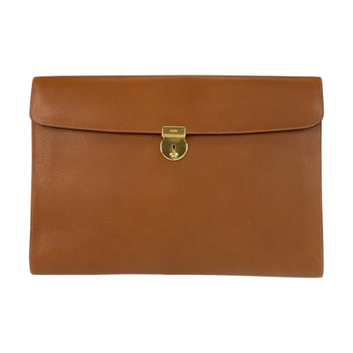 美品 GUCCI グッチ ブラウン ゴールド金具 レザー クラッチバッグ セカンドバッグ 602157 【中古】